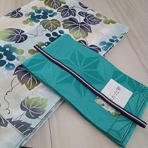 新品☆呉服屋♪綿麻・大人上品な花唐草　夏着物　浴衣３点セット Amazon.co.jp: 呉服屋 綿麻葡萄柄！大人上品な 夏着物 浴衣3点
