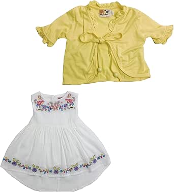 Amazon 清楚なお嬢様の普段着 半袖ボレロ お花刺しゅうワンピースのセット No 139 女の子 キッズ 95cm ワンピース チュニック 通販