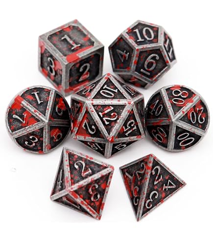 Q-Workshop Green & Black Forest 3D RPG Dice Set - 7-Piece Polyhedral Dice For D&D, Tabletop Gaming