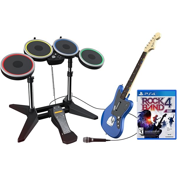Rock Band 4 PS4/PS5 Drum Kit w/Cymbals & Double Bass Pedal and Rock