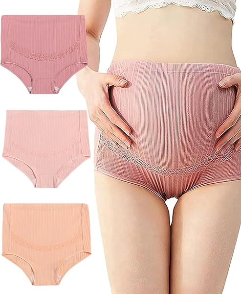 YuHaru Maternity Shorts High Waist Full Belly Coverage Pregnant Women Pre- and Postnatal Cotton - 1