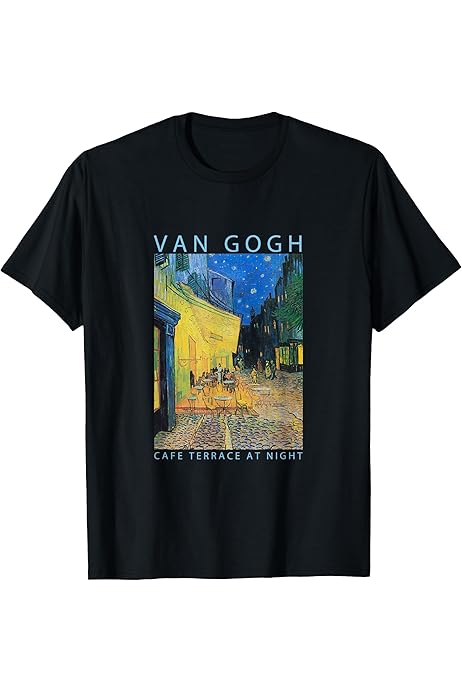 Amazon | ゴッホ 面白いtシャツ アート 夜のカフェテラス 印象派 絵画 