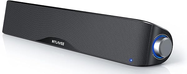 Nylavee PCスピーカー サウンドバー Bluetooth & AUX接続 六つのスピーカーユニット 10W ステレオ 大音量&豊かな低音 ラップトップ、タブレット、スマートフォンに対応、USB給電式のパソコンスピーカー - 1