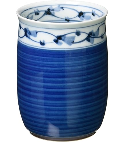 Amazon｜波佐見焼 光玉陶苑 湯呑 大 黄交趾唐山水 210938