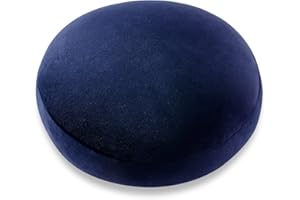 JEMA ジェマ 抱き枕 クッション マシュマロ ラウンドクッション もちもちクッション 円型 座布団 かわいい もっちり なめらか ベロア生地 丸型 42Rcm ネイビー