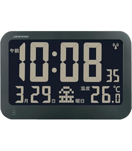 デジタル時計 ブラック Amazon.co.jp: ADESSO(アデッソ) 掛け時計 電波時計 ブラック