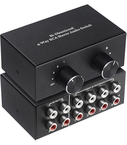 オーディオ セレクター ４入力2出力/4出力2入力 双方向RCAステレオ音声 Amazon | PROZOR オーディオ セレクター 4入力2出力/4出力2入力