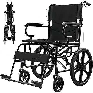 超軽量 コンパクト介助用車椅子 折り畳み式 介助ブレーキ付き白 KG01