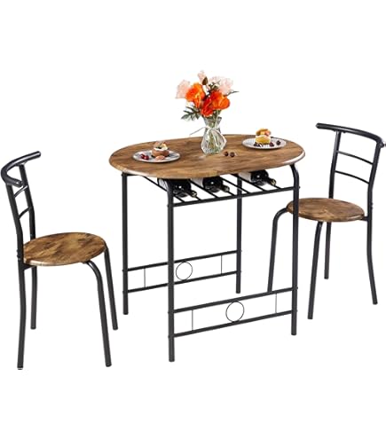 Amazon｜円形 ダイニング 3点セット ダイニングテーブル ダイニング