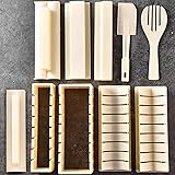 寿司メーカー 巻きす 10点セット お寿司型 型抜き 手作り 丸形/方形/心形/三角形 寿司ナイフ付 ABS素材 安全 使用簡単 実用 和風 DIY お弁当 家庭用 寿司屋 料理グッズ 調理器具 キッチン用品 Memei