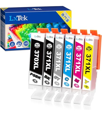 Canon 371 370 XL インクカートリッジ 2個セット Amazon.co.jp: LxTek BCI-371XL BCI-370XL 互換インク