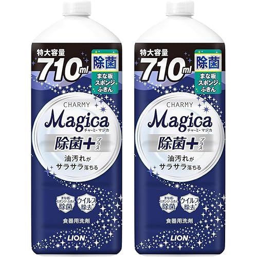 チャーミー マジカ(CHARMY Magica) 【まとめ買い 大容量】 チャーミーマジカ 食器用洗剤 除菌プラス 詰替大型 710ml×2個
