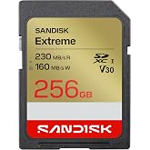 Sandisk Extreme SD UHS-I 256GB Memory Card with 230MB/s Read 160MB/s Write Speed