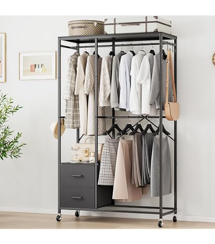 Amazon｜ハンガーラック 幅 100× 奥行 30× 高さ 151.2cm ベージュ
