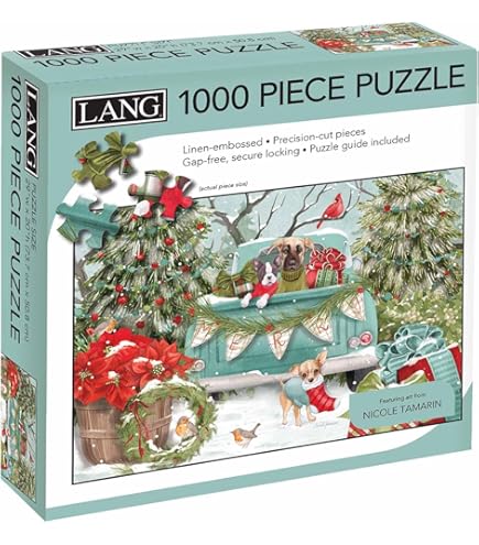 LANG Blissful Moments 500-Piece Puzzle - Lake Scene Artwork With Linen-Embossed Finish
