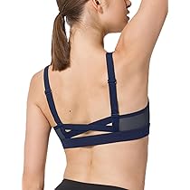 ブラック V ネック トライアングルスポーツブラ AlO Yoga パッド付きM Amazon | イベット スポーツブラ レディース Vネック クロス