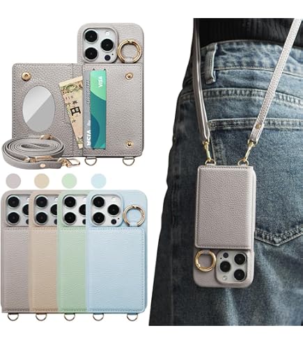 Amazon.co.jp: 3CCart 対応 iPhone 16 Pro ケース 手帳 ショルダー
