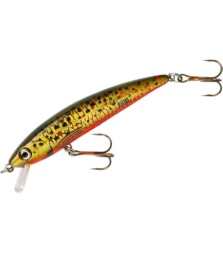 Dynamic Lures HD Trout Crankbait - Gold/Orange Minnow Bait, Neutral Buoyancy, Size 10 Hook