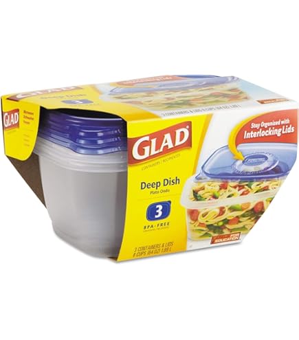 Amazon｜Glad Gladwareシリーズ 丈夫なプラスチック製食品保存容器 蓋
