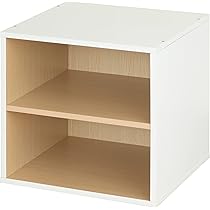 Amazon｜収納家具 キューブボックス ツートンカラー棚付き 収納