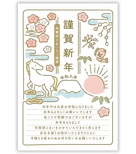 Amazon.co.jp: 年賀状じまい ハガキ 10枚【新年にお知らせ】私製