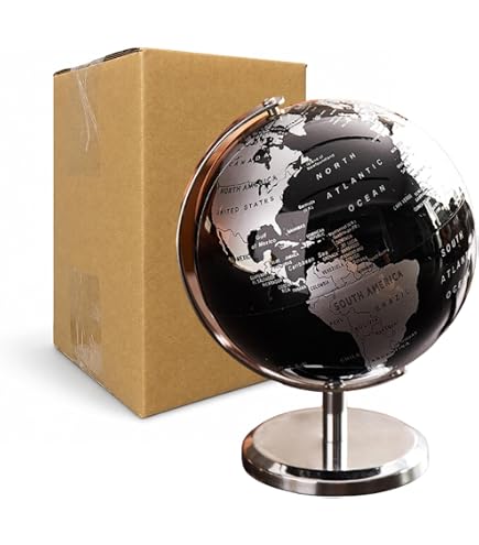 Amazon.co.jp: AZIEBAY 地球儀、黒海の世界、レトロなデザイン