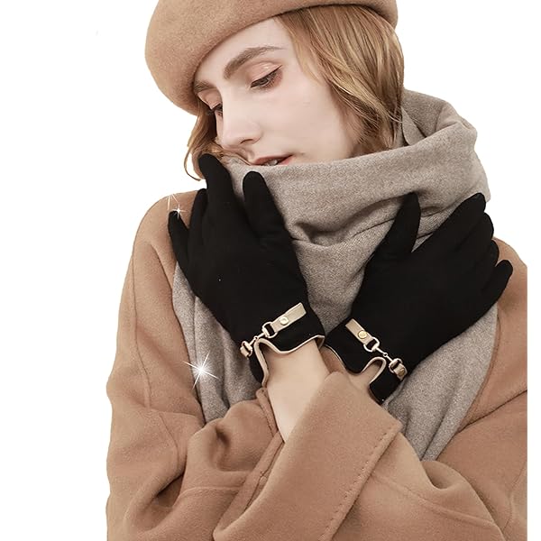 Amazon | [KIKIMOLO] 冬手袋 裏起毛 防寒保温 スマホ対応 ふんわり