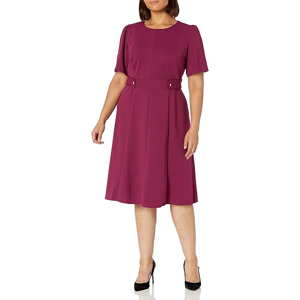 London Times Women's Short Sleeve Knee Length Crew Neck Button Side Career  Polished Sheath Dress, Byzantium, 8 : Amazon.com.au: Clothing, Shoes &  Accessories