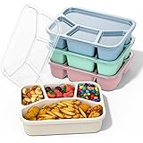 XGXN Bento Box Adult Lunch Box (4 Pack), 4-Compartment Meal Prep Container for Kids, Reusable Food Storage Containers with Tr