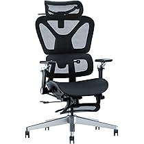 Amazon.co.jp: Comfora 人体工学チェア オフィスチェア フットレスト付
