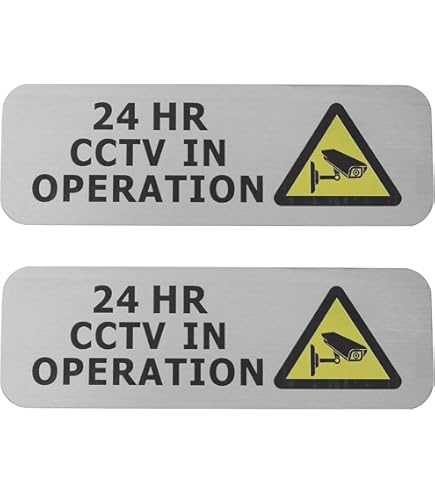 CCTV In Operation Sign Aluminum 250mm X 180mm Self Adhesive Pre-DrilledMetal Reflective Safety