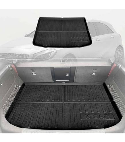 Auto Lederen Kofferbakmat voor Mercedes Benz GLA H247 2020-2023, Op Maat Gemaakte Kofferbakmat Cargo Liner Tapijt, Antikras Antislip Kofferbakdeken, ‎F/Coffee