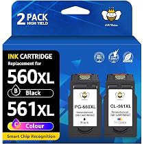 Canon PG-560 / PG-560XL Black & CL-561 / CL-561XL Color Ink Cartridge Lot For Pixma TS5350 Series