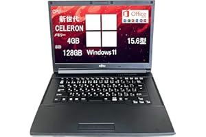 【整備済み品】富士通 ノートパソコン 15.6型 初期設定済み A553/Office 2019/Win 11 Pro/WIFI/HDMI/Bluetooth/Celeron /メモリー4GB/SSD128GB [ PCステージ W.R.K 無線マウ