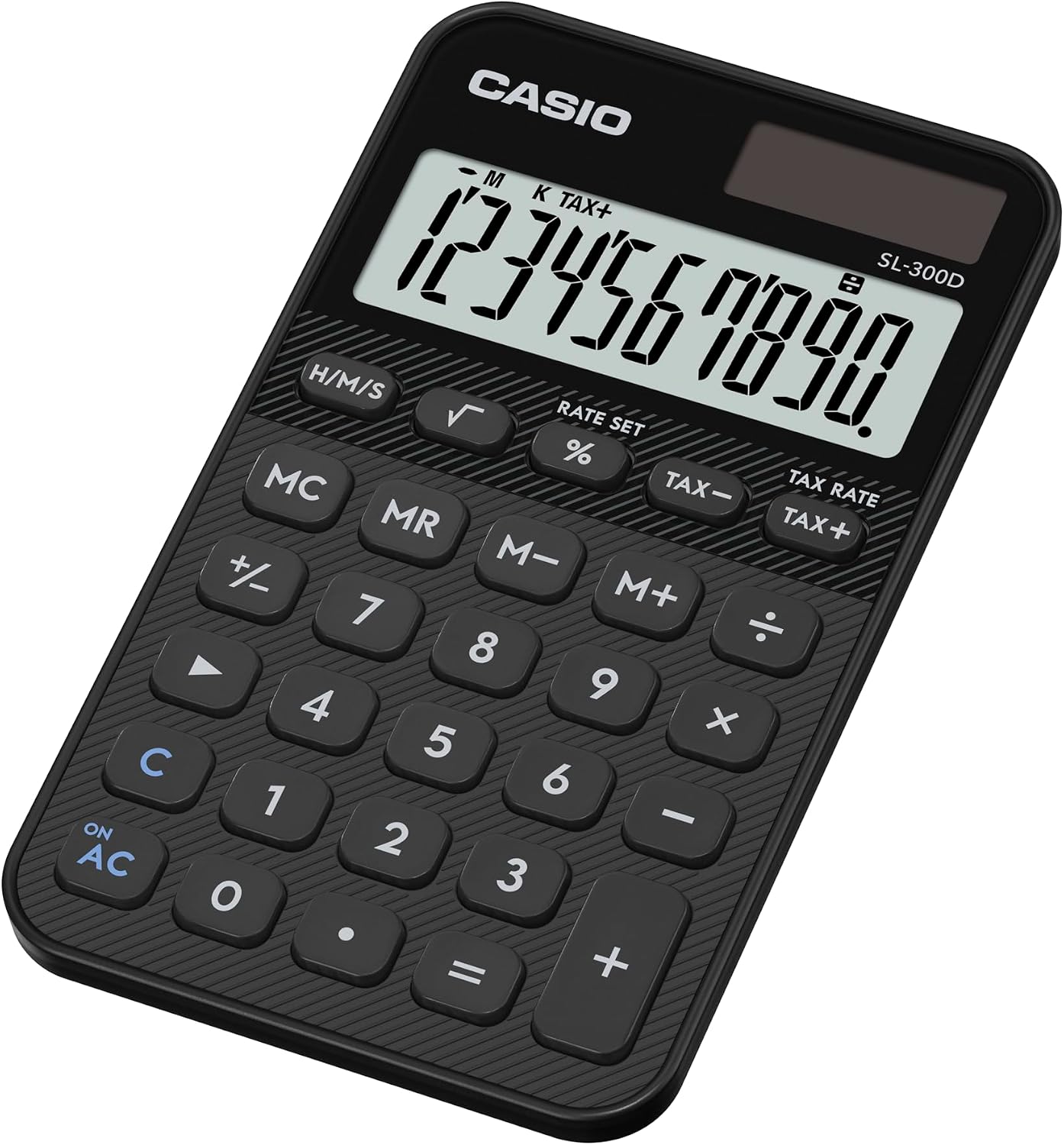 カシオ デザイン電卓 手帳型カラフル ブラック 10桁 SL-300D-BK-N