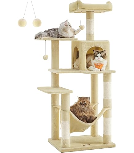 キャットタワー 多層構造 Amazon | FEANDREA キャットタワー スリム 猫タワー ハンモック 耐荷重