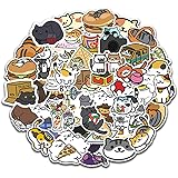 Crean ステッカー 猫 50枚セット かわいい 防水 シール ノートパソコン スマホ スーツケース ノートなど適用