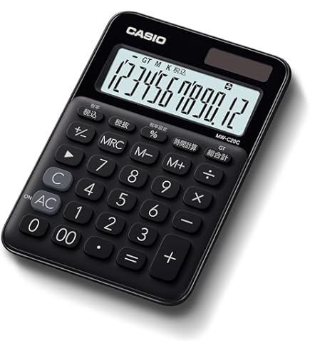 【中古】「非常に良い」カシオ計算機　 電卓　 MK-12BK-N Amazon | カシオ計算機 電卓 MK-12BK-N | ビジネス電卓 | 文房具