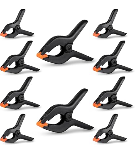 Flexzion 4-Inch Heavy Duty Spring Clamps – Set Of 18, Reinforced Nylon With Swivel Pads, Movable Teeth, Max 1.58" Opening For Woodworking, Photography, Art, DIY Projects - View #5