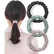 Amazon | 【ヘアケアのプロ監修】 シルク ヘアゴム シュシュ 髪