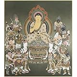 法徳堂 仏画色紙 薬師如来十二神将