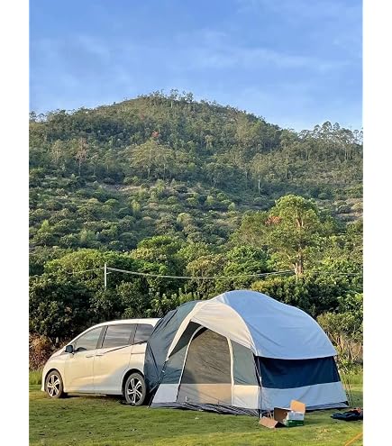 Amazon.co.jp: 黒とグレー リアゲート ハッチバックテント 車中泊