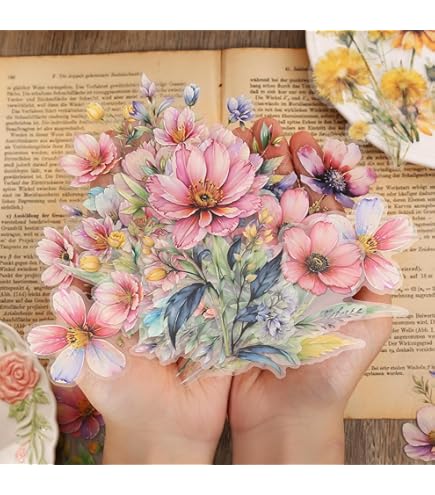 50 PCS Hummingbird Stickers - Transparent PET Waterproof Decals For Scrapbooks, Water Bottles, Laptops