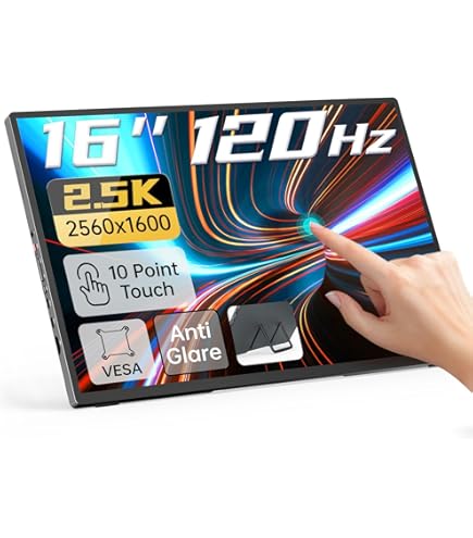 Amazon | 16インチ 60HZ ゲーミングポータブルモニター、ノート