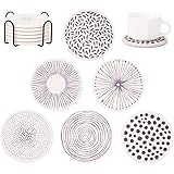 コースター 吸水 コースター コルクコースター 6個セット 高吸水性 耐熱 断熱 速乾 吸水 茶パッド コップ敷き ドリンク コーヒー 茶托 滑り止め 円型 珪藻土よりも良い 収纳棚付き