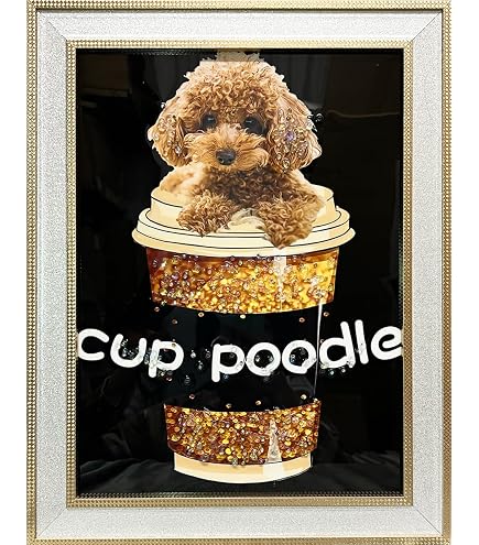 Amazon.co.jp: クリスタルアート トイプードル 51x51cm 犬 ドッグ