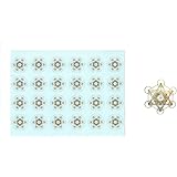 RELIGHT メタトロンキューブ シール 神聖幾何学模様 ステッカー 1シート ＆ メタトロン 金属シール 1枚 2点セット (ゴールド, 25㎜（24枚）)