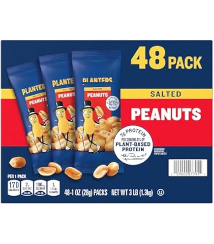 Amazon | PLANTERS Salted Cocktail Peanuts, Party Snacks, Plant