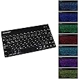 ピーシーエーテック Bluetooth キーボード 超薄型 ワイヤレスキーボード 内蔵充電式バッテリー 3in1 システム対応 7色のLEDバックライト付き JP配列日本語入力対応 Windows Android iOS対応 ブラック