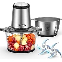 Amazon.co.jp: ASUTAS フードプロセッサー 2L大容量 【2ボウル】 1台5